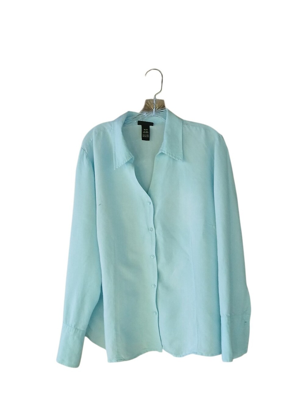 Lane Bryant Light Blue Button Down Linen Blend Shirt Size 18/20